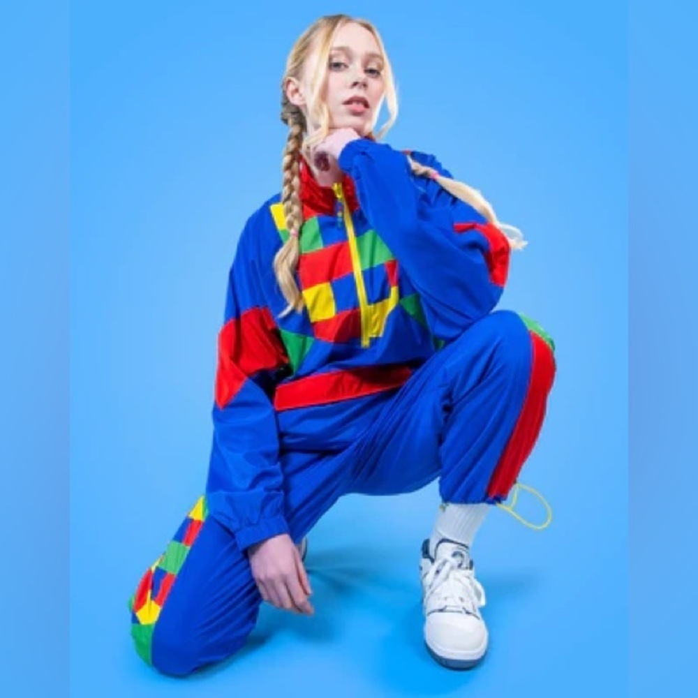Cool Shirtz 90’s Unisex Geometric Colorblock Rain/Track Pant